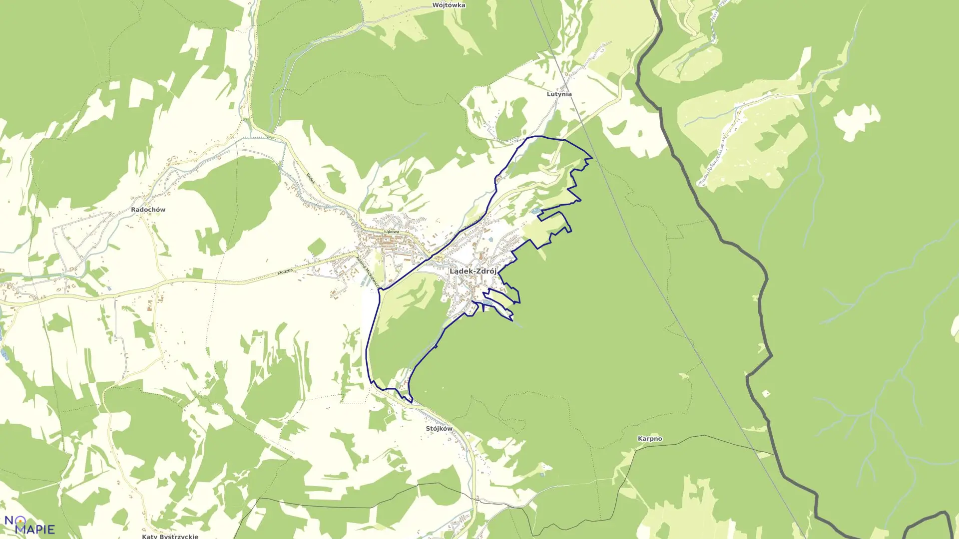 Mapa obrębu Stary Zdrój w gminie Lądek-Zdrój
