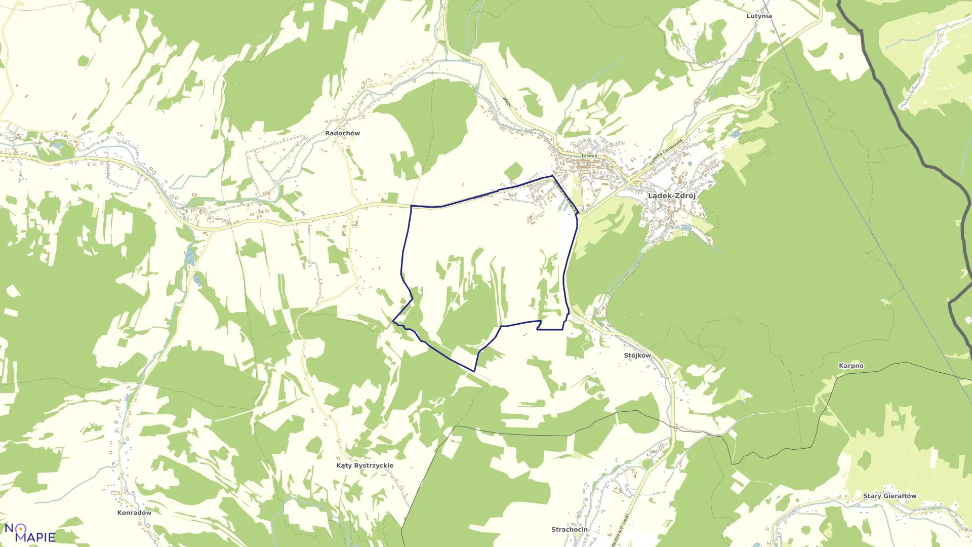 Mapa obrębu Zatorze w gminie Lądek-Zdrój
